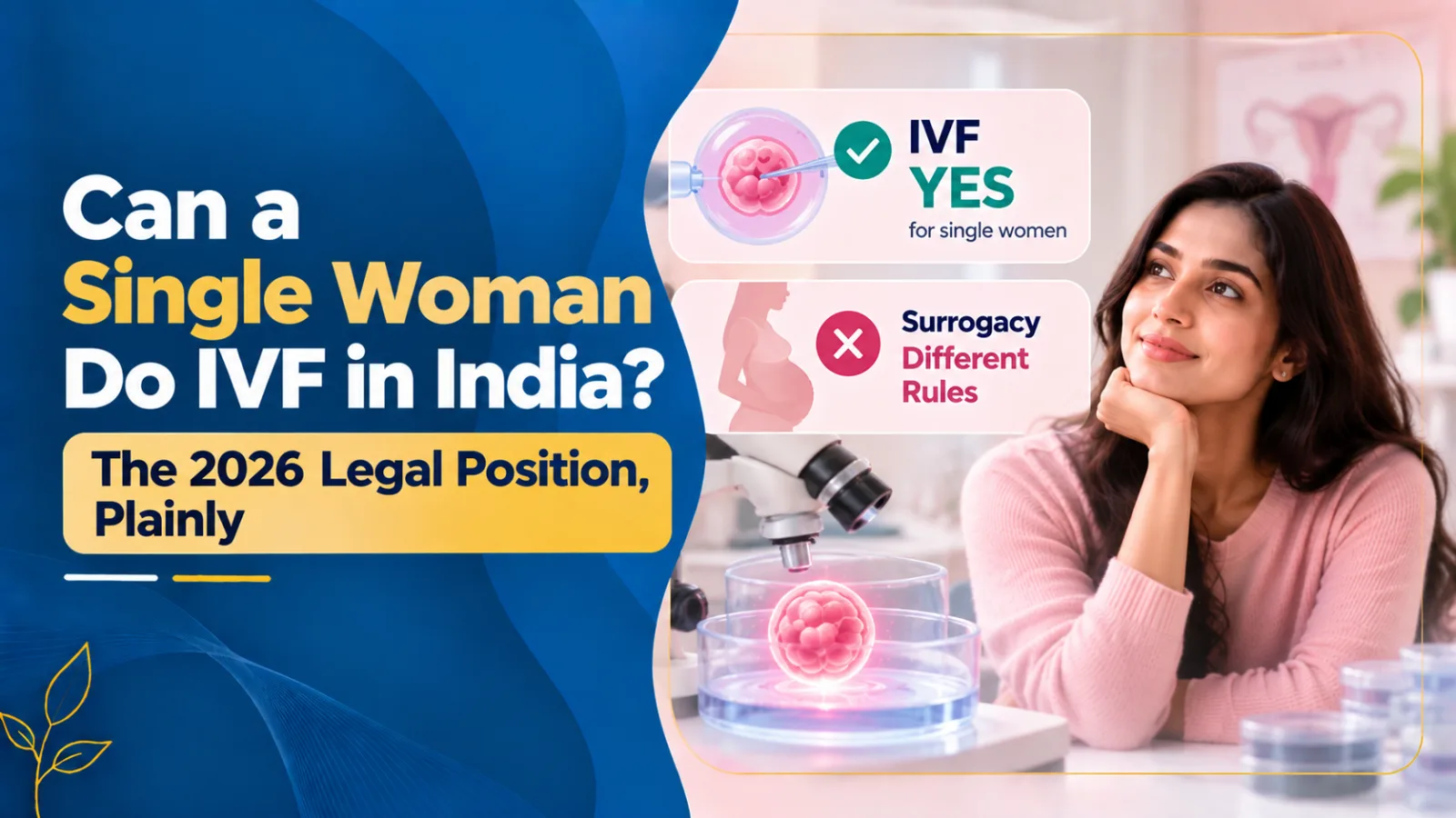 Can a Single Woman Do IVF in India? The 2026 Legal Position, Plainly