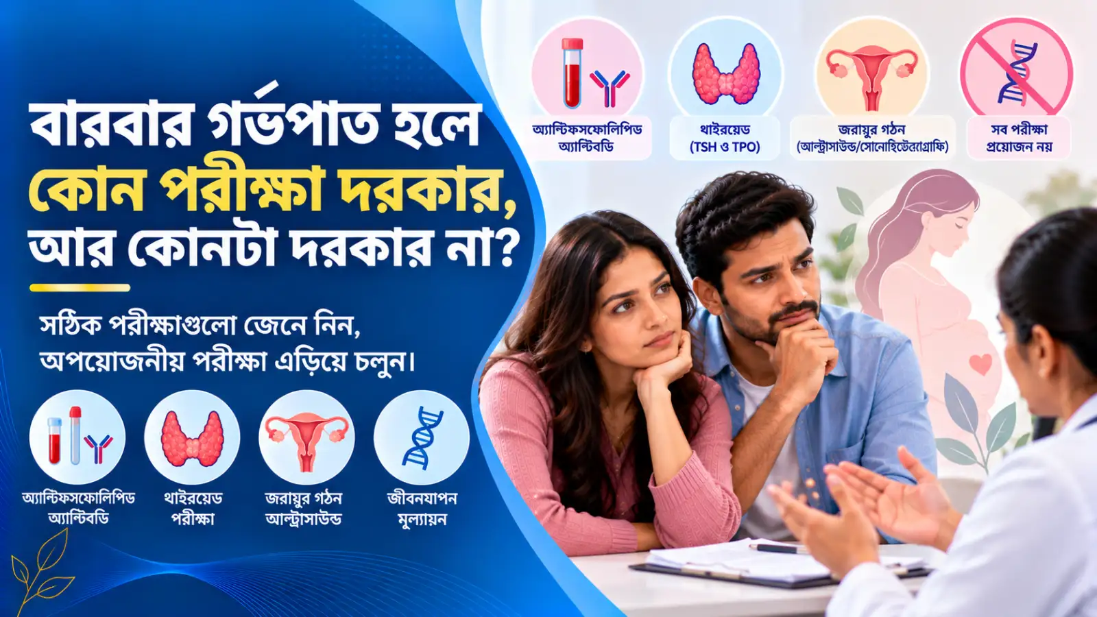 বারবার গর্ভপাত হলে কোন পরীক্ষা দরকার, আর কোনটা দরকার নেই?